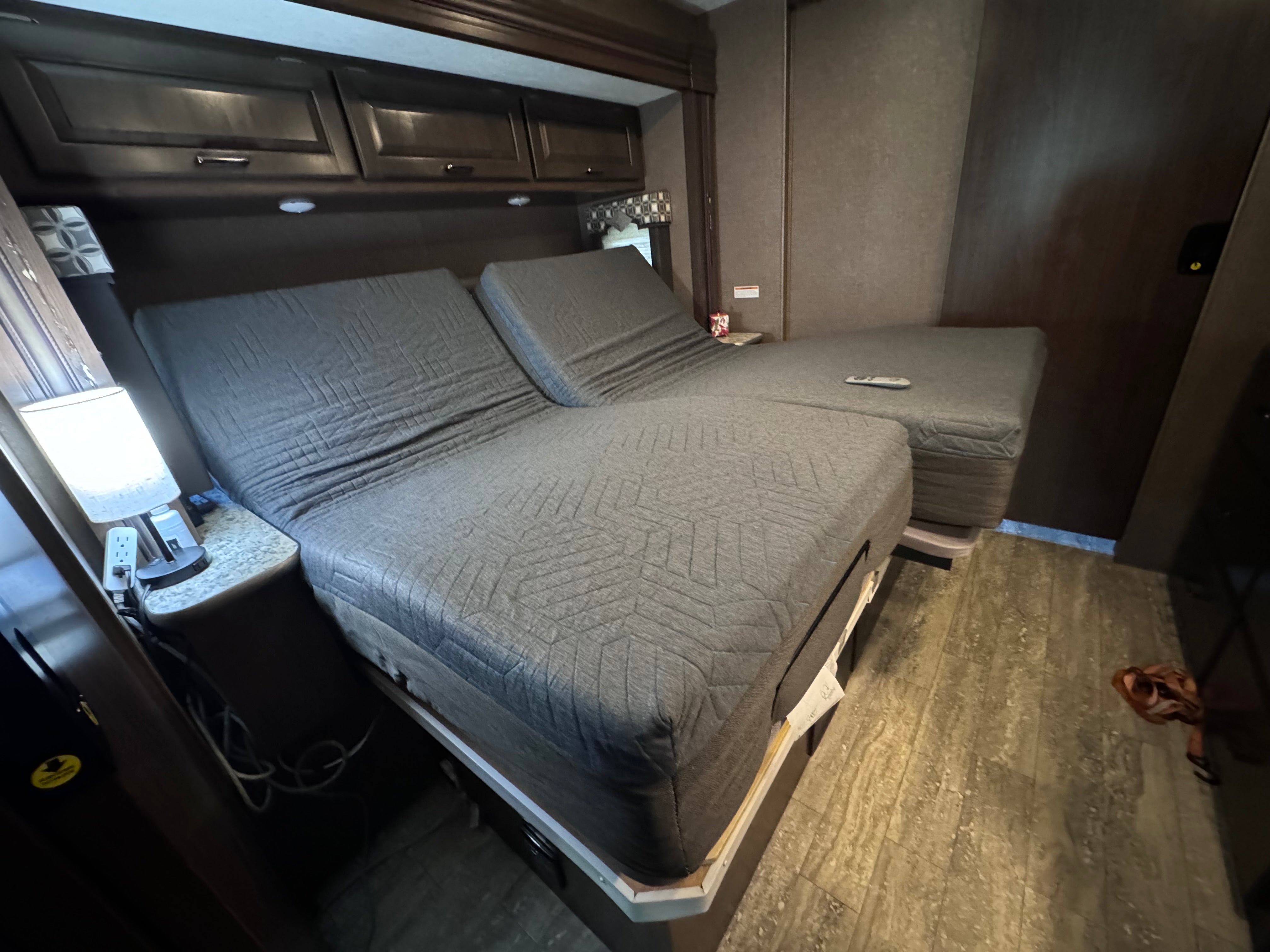 DSS RV Queen Adjustable Bed System installed in motorcoach