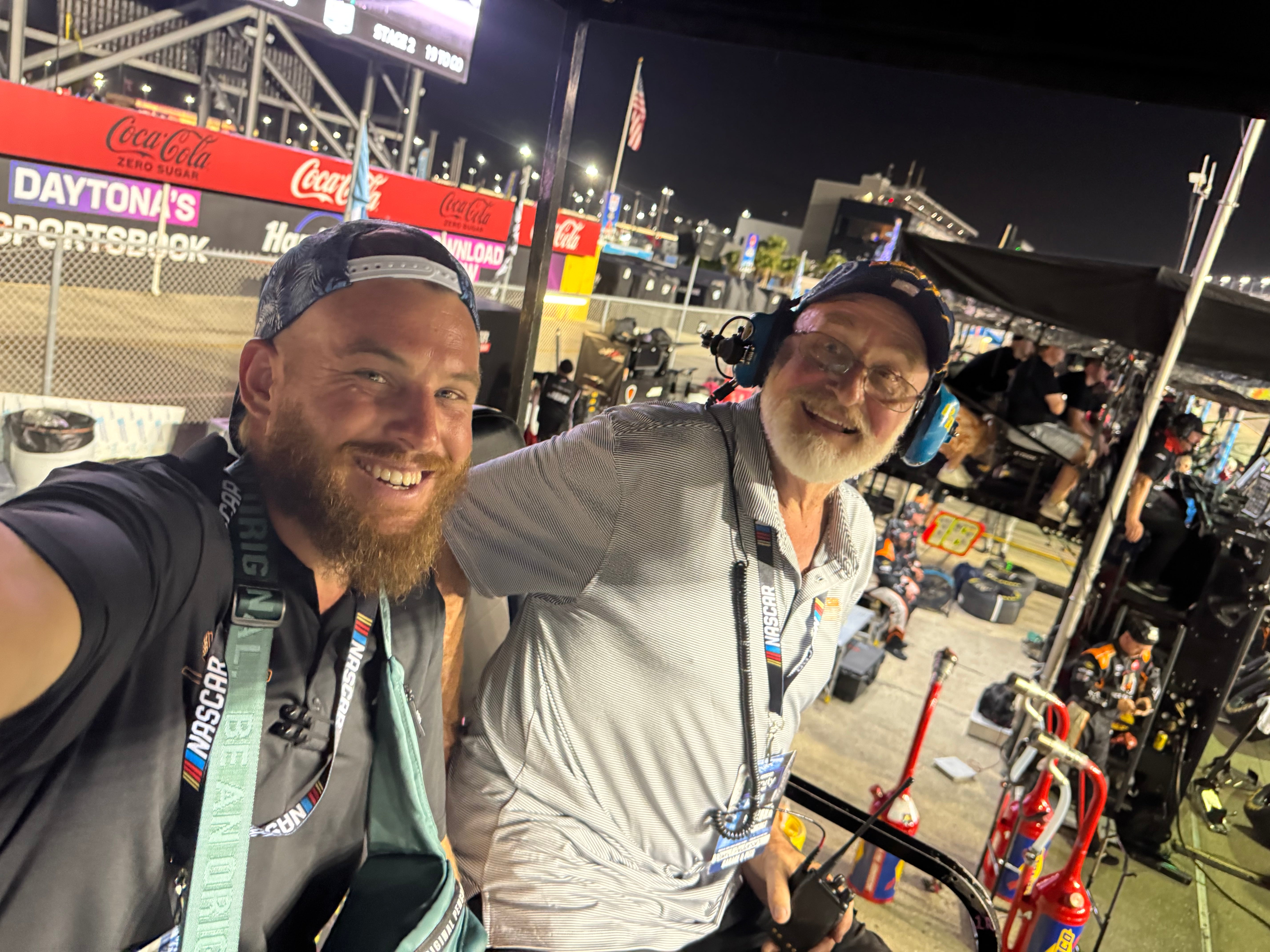 Darryl and Mica — the father and son team behind Deep Sleep Solutions — at Daytona
